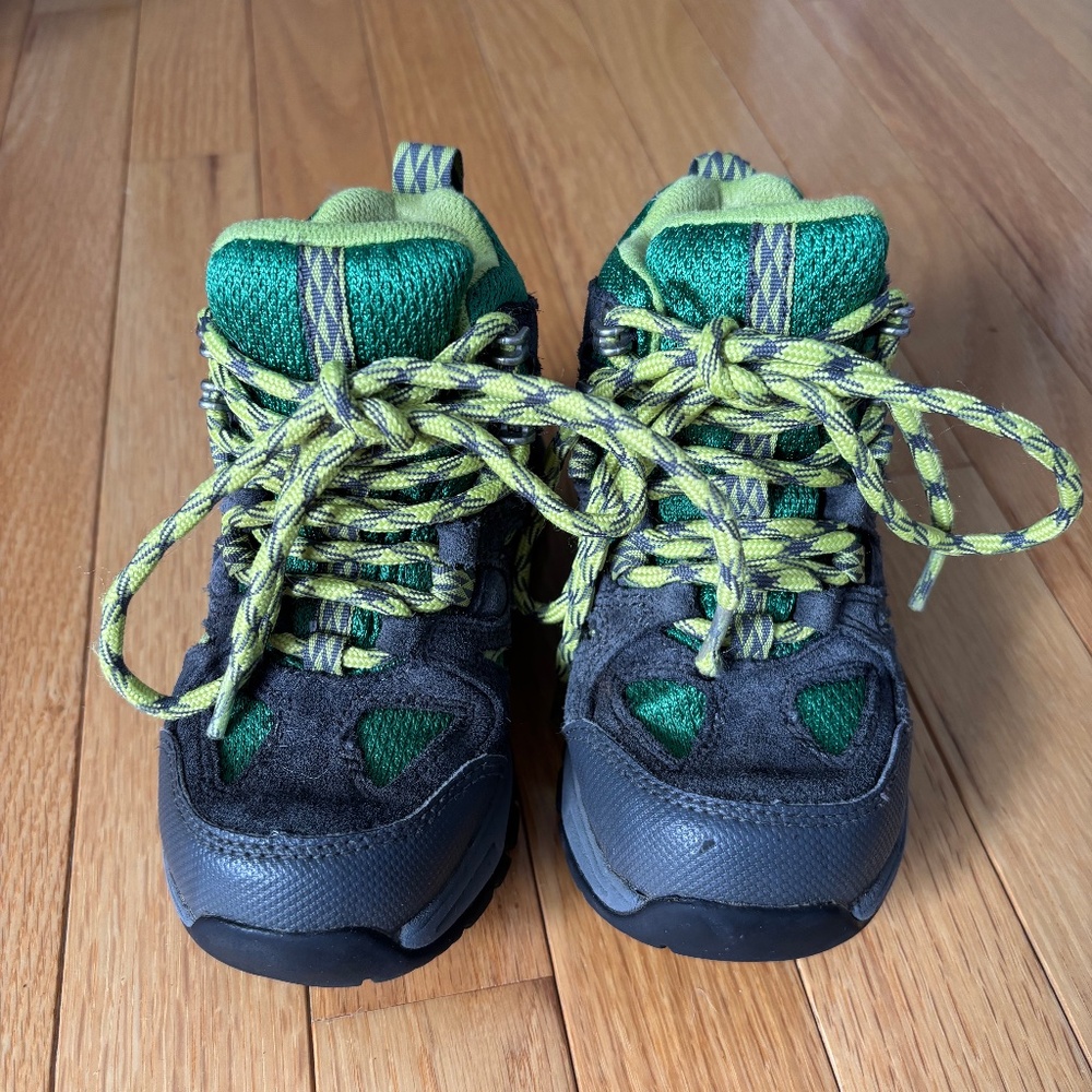 L.L. Bean green and gray hiking boots